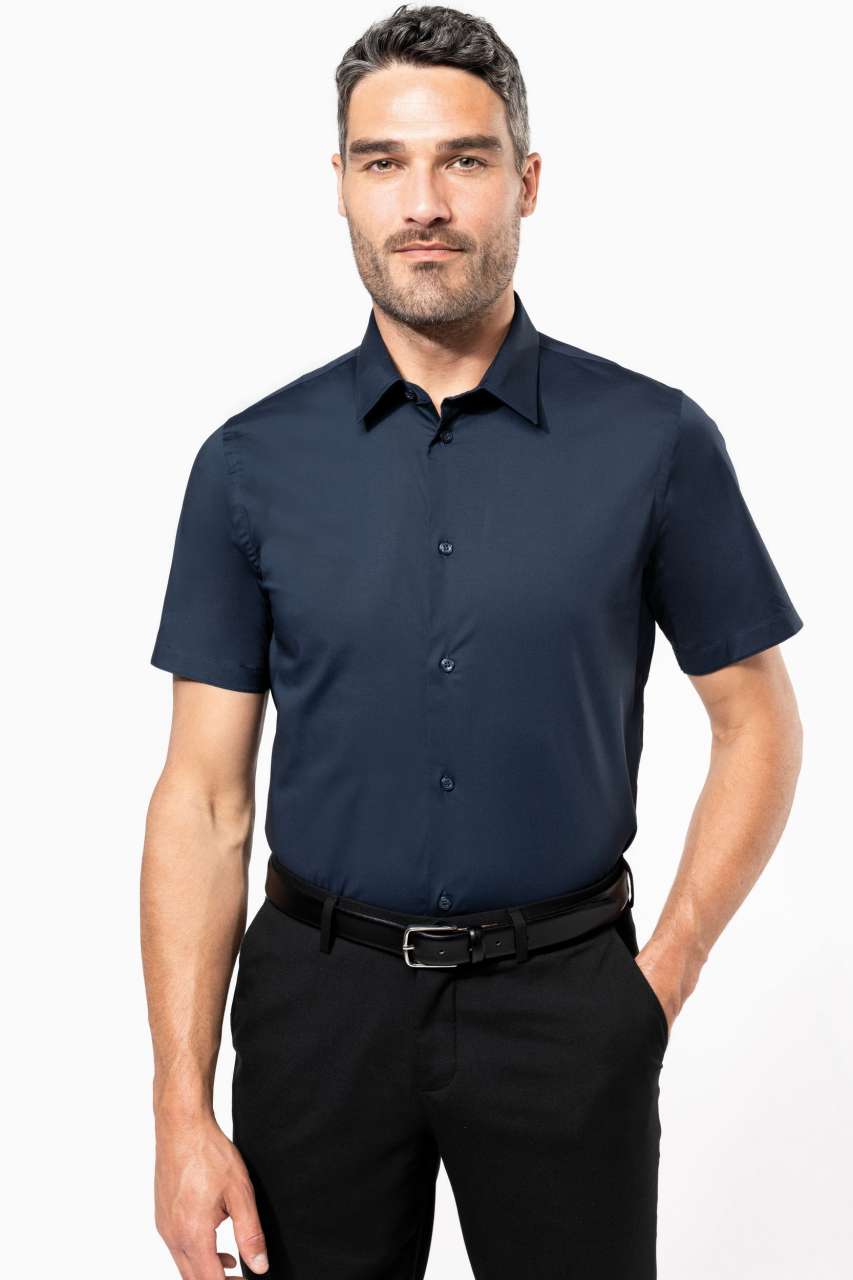 SHORT-SLEEVED COTTON/ELASTANE SHIRT - Slika 5