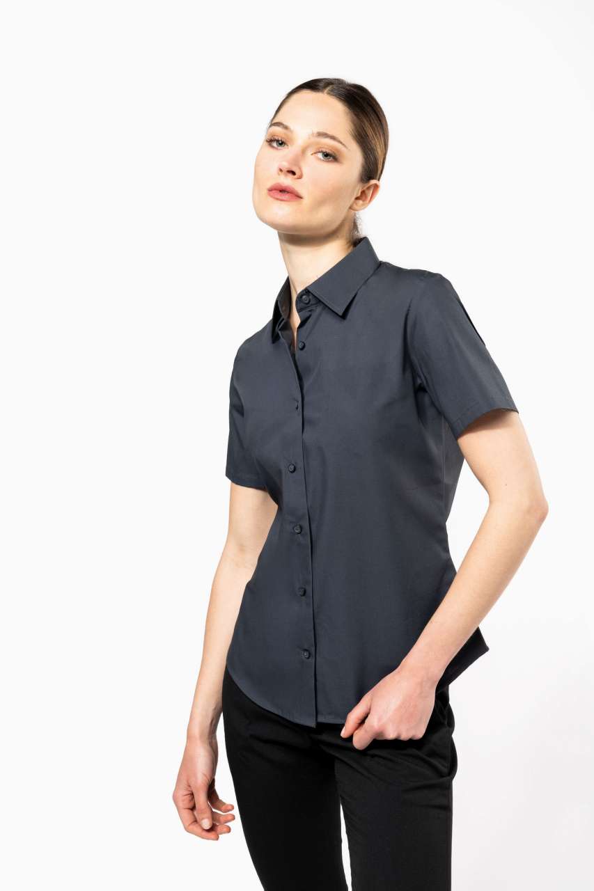 LADIES' SHORT-SLEEVED COTTON/ELASTANE SHIRT - Slika 3