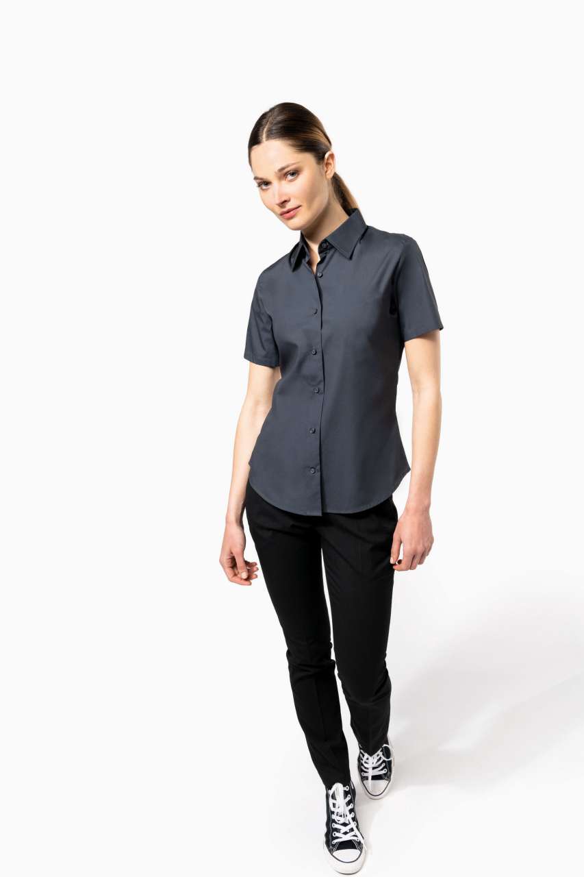 LADIES' SHORT-SLEEVED COTTON/ELASTANE SHIRT - Slika 4