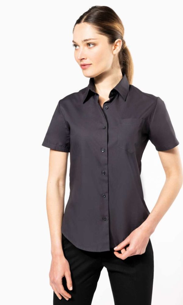 LADIES' SHORT-SLEEVED COTTON POPLIN SHIRT