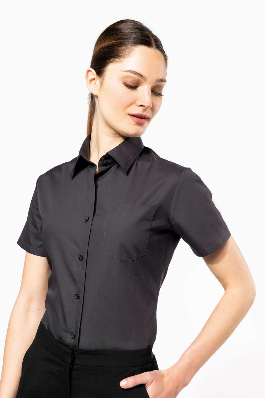 LADIES' SHORT-SLEEVED COTTON POPLIN SHIRT - Slika 7