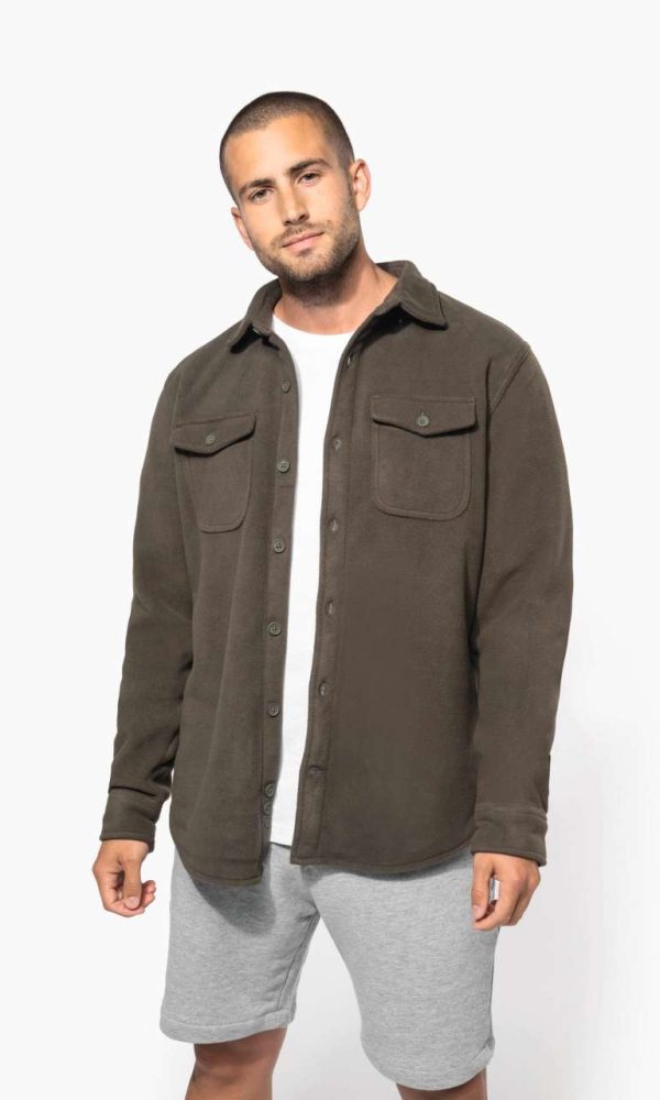 SHERPA-LINED FLEECE OVERSHIRT