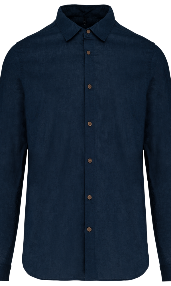 MEN'S LONG SLEEVE LINEN AND COTTON SHIRT