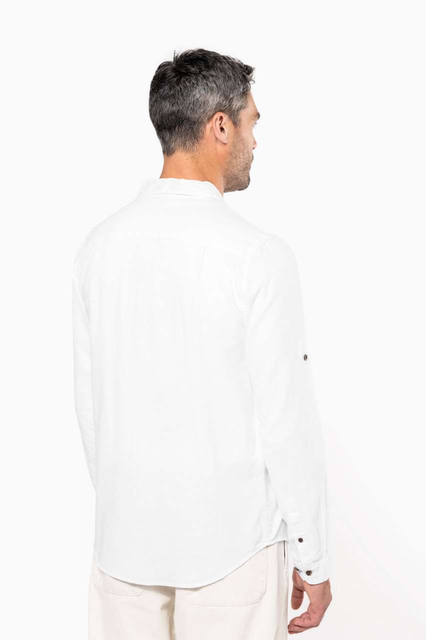 MEN'S LONG SLEEVE LINEN AND COTTON SHIRT - Slika 8