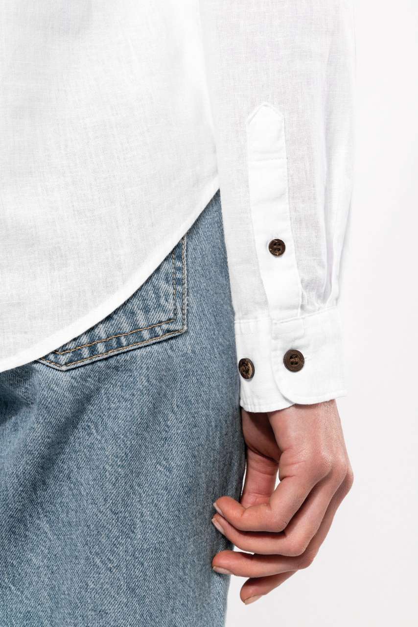 LADIES' LONG SLEEVE LINEN AND COTTON SHIRT - Slika 2