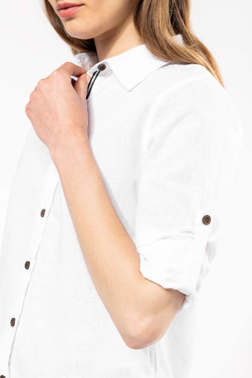LADIES' LONG SLEEVE LINEN AND COTTON SHIRT - Slika 7