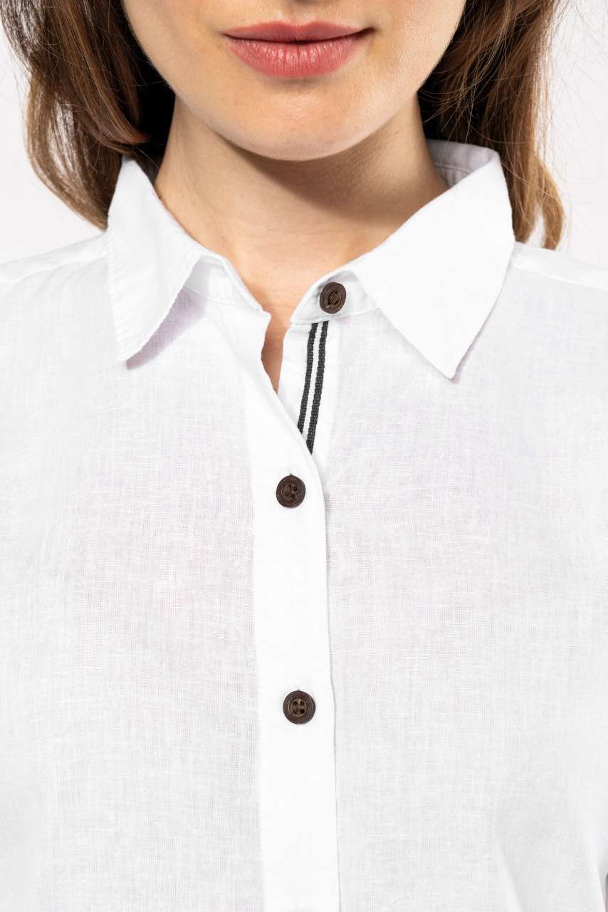 LADIES' LONG SLEEVE LINEN AND COTTON SHIRT - Slika 8
