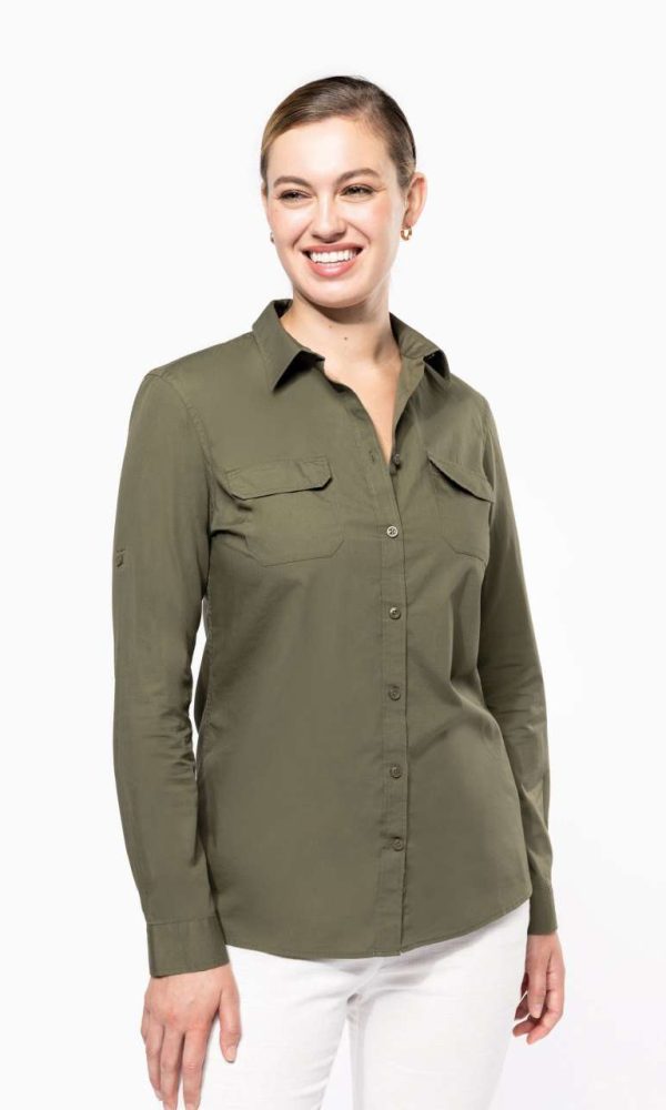 LADIES' LONG-SLEEVED SAFARI SHIRT
