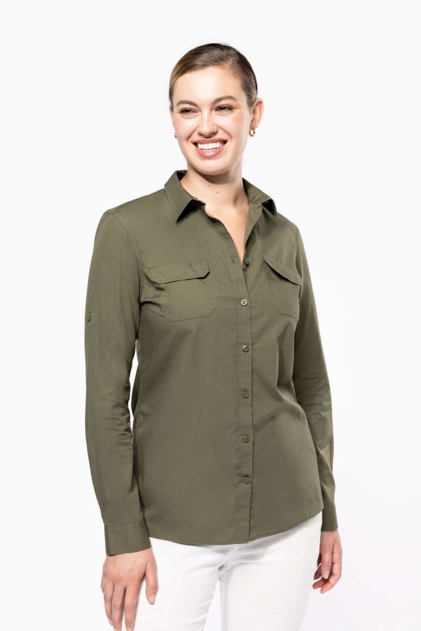 LADIES' LONG-SLEEVED SAFARI SHIRT
