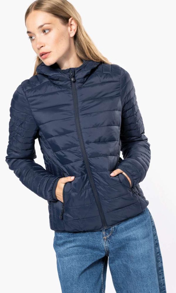 LADIES' LIGHTWEIGHT HOODED PADDED JACKET