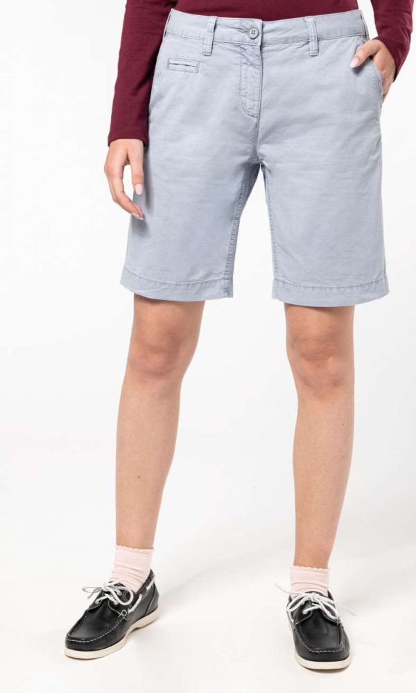 LADIES' WASHED EFFECT BERMUDA SHORTS