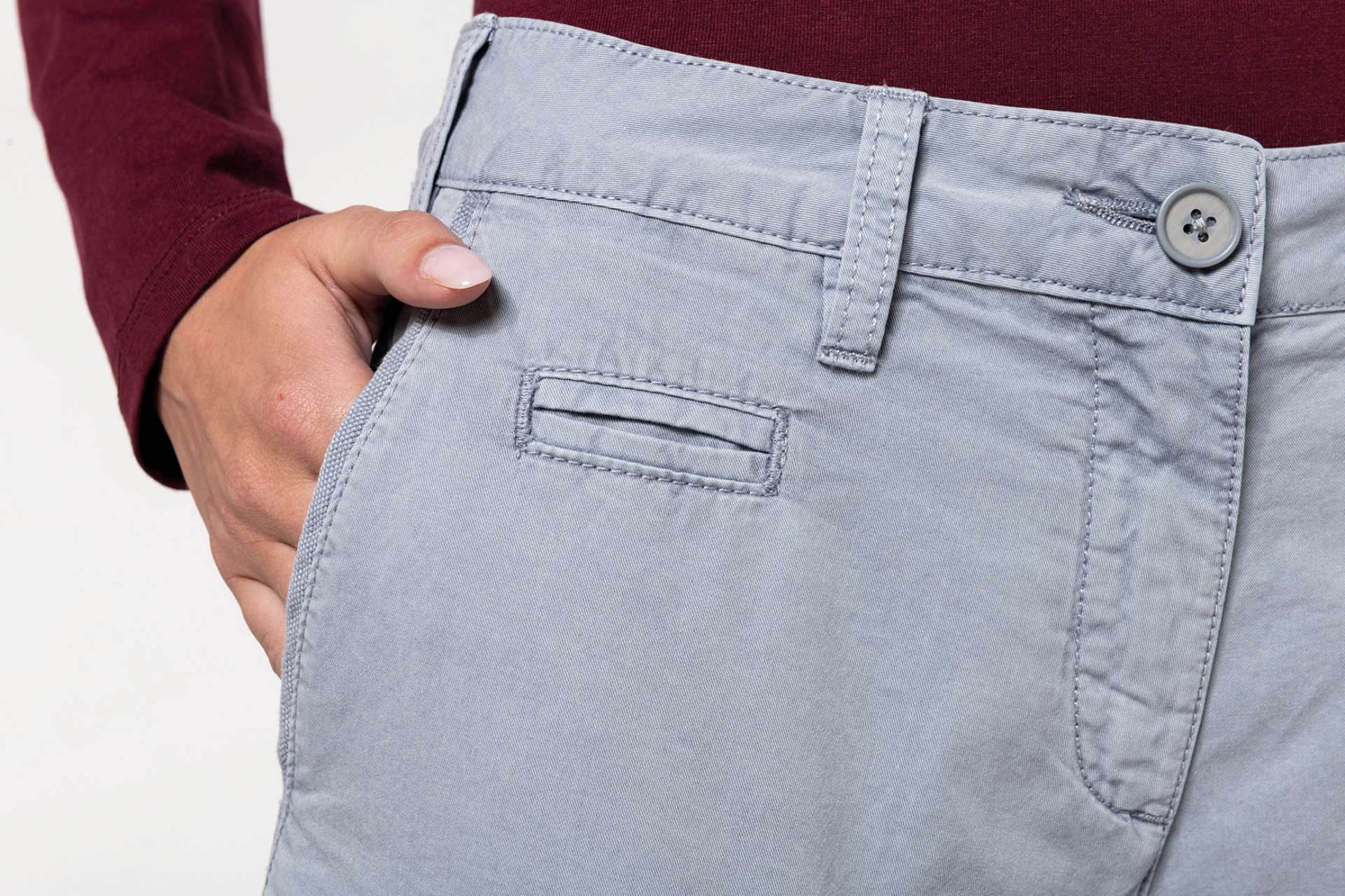 LADIES' WASHED EFFECT BERMUDA SHORTS - Slika 3