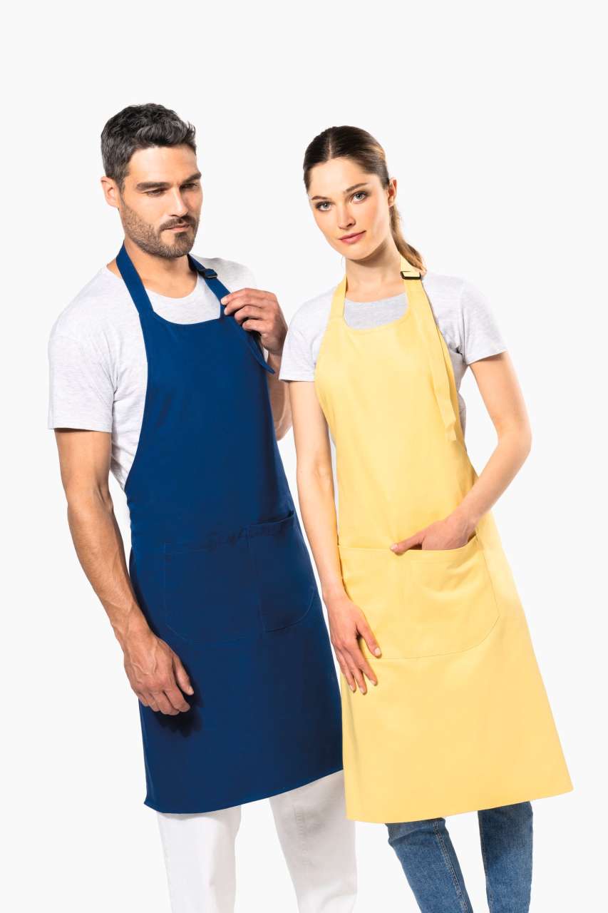 APRON WITH POCKET IN ORGANIC COTTON - Slika 5