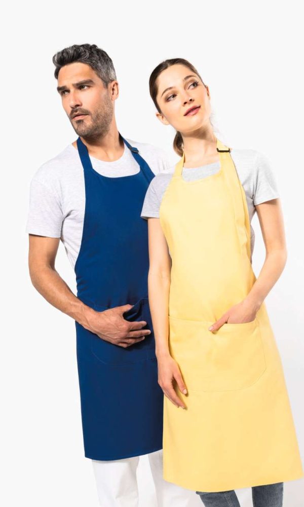 APRON WITH POCKET IN ORGANIC COTTON