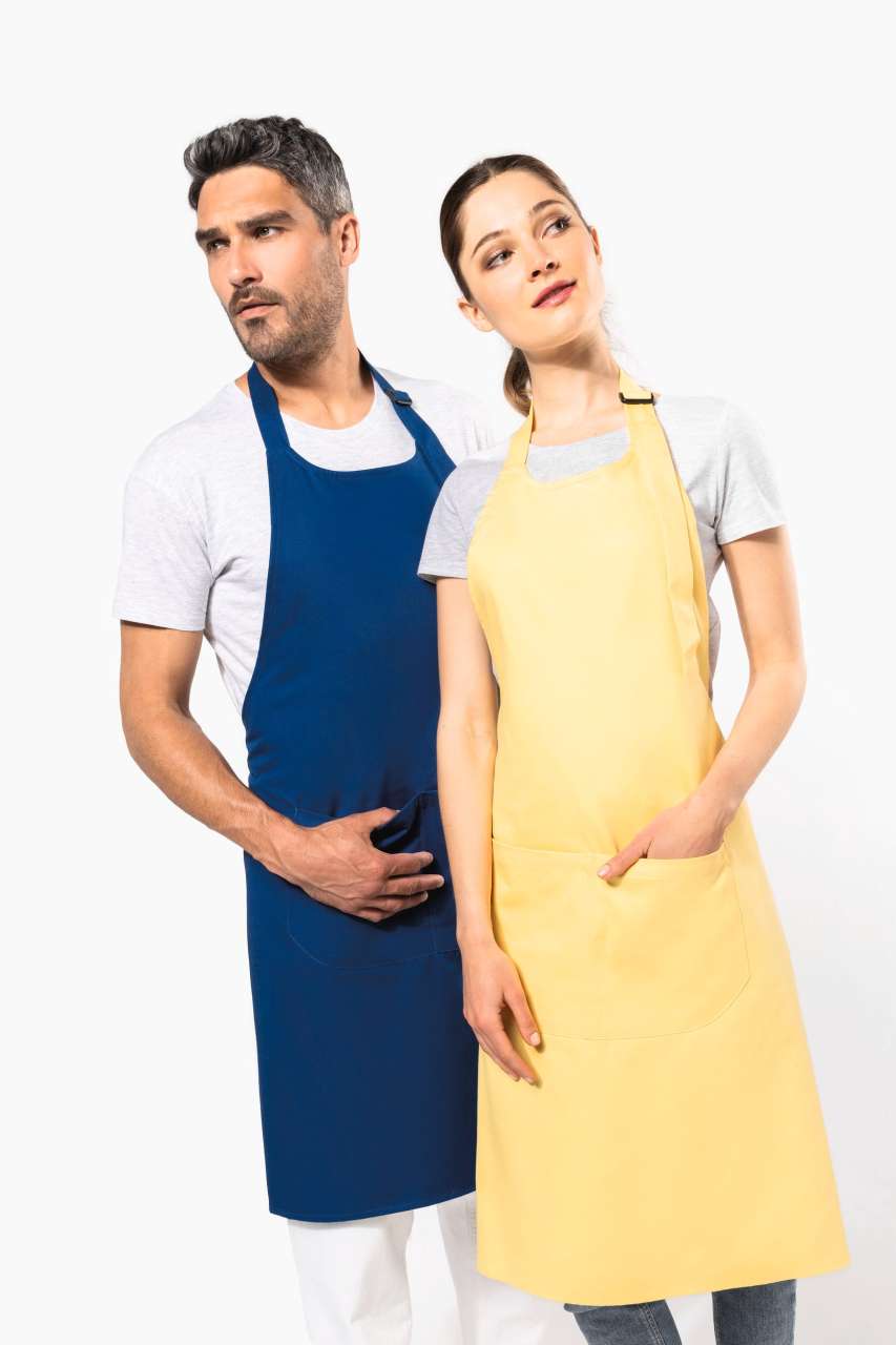 APRON WITH POCKET IN ORGANIC COTTON