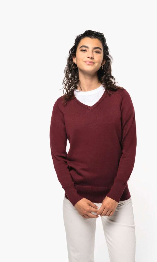 LADIES' V-NECK JUMPER