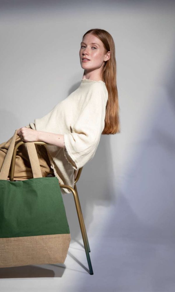 CANVAS & JUTE HOLD-ALL SHOPPER BAG