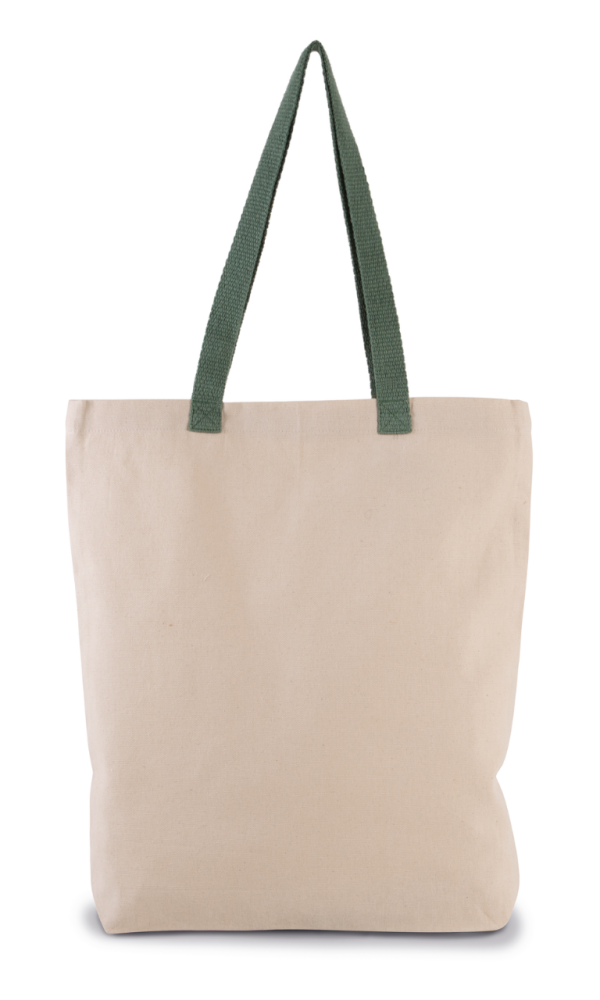 SHOPPER BAG WITH GUSSET AND CONTRAST COLOUR HANDLE