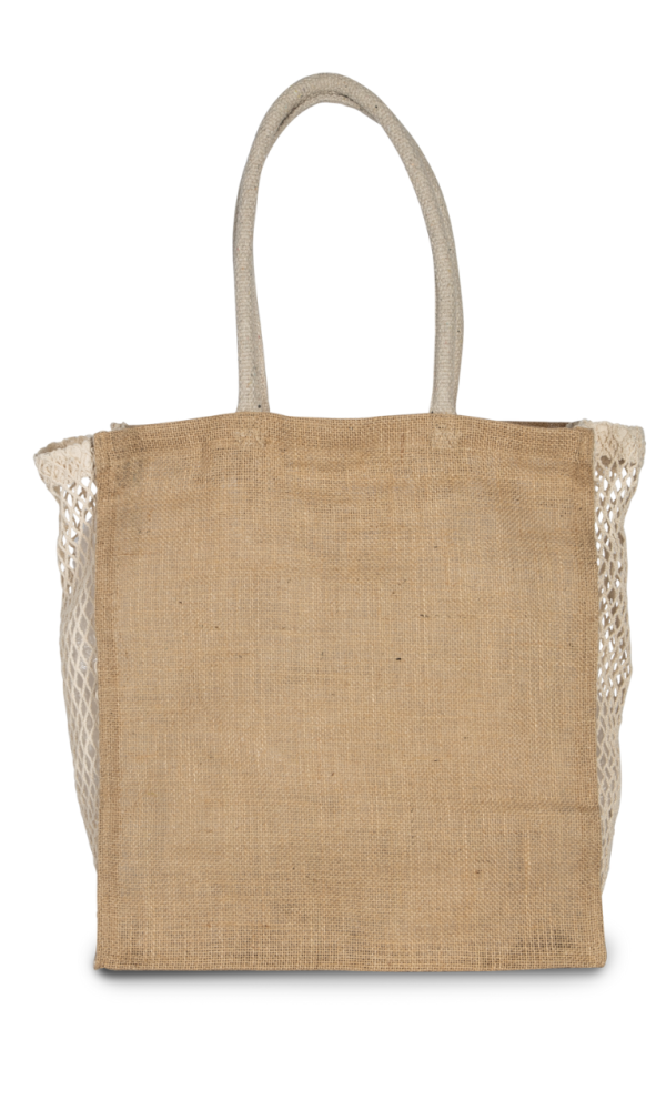 SHOPPING BAG WITH MESH GUSSET