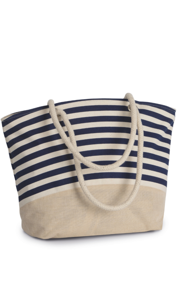 JUTE CANVAS DUFFEL SHOPPING BAG