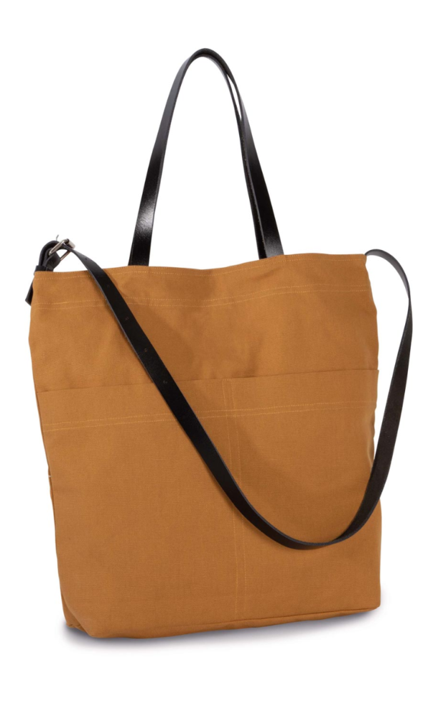 HANDBAG WITH LEATHER SHOULDER STRAP