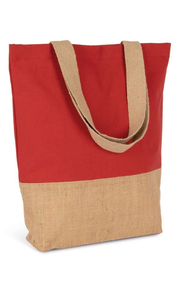 SHOPPING BAG IN COTTON AND BONDED JUTE THREADS