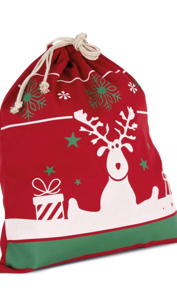 DRAWSTRING BAG WITH CHRISTMAS PATTERNS