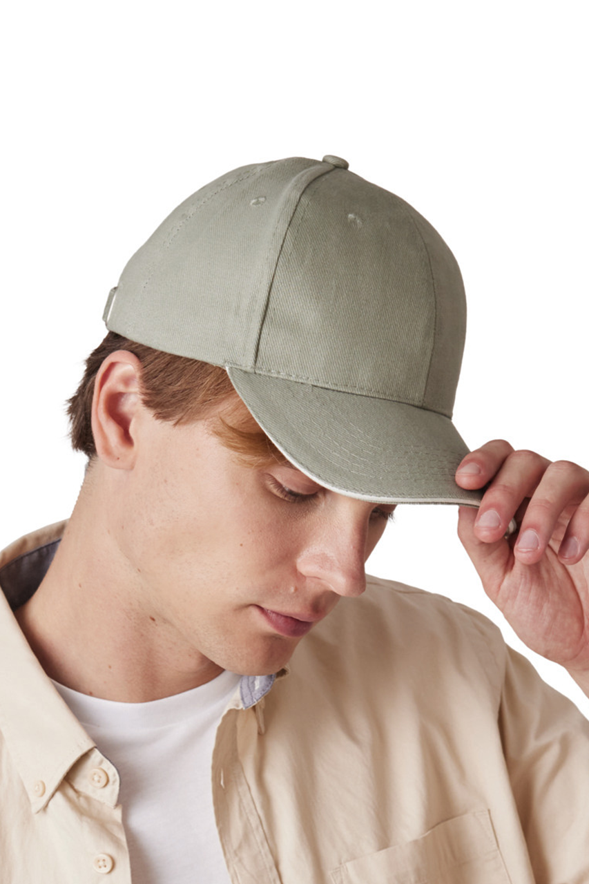 CAP IN ORGANIC COTTON WITH CONTRASTING SANDWICH PEAK - 6PANELS