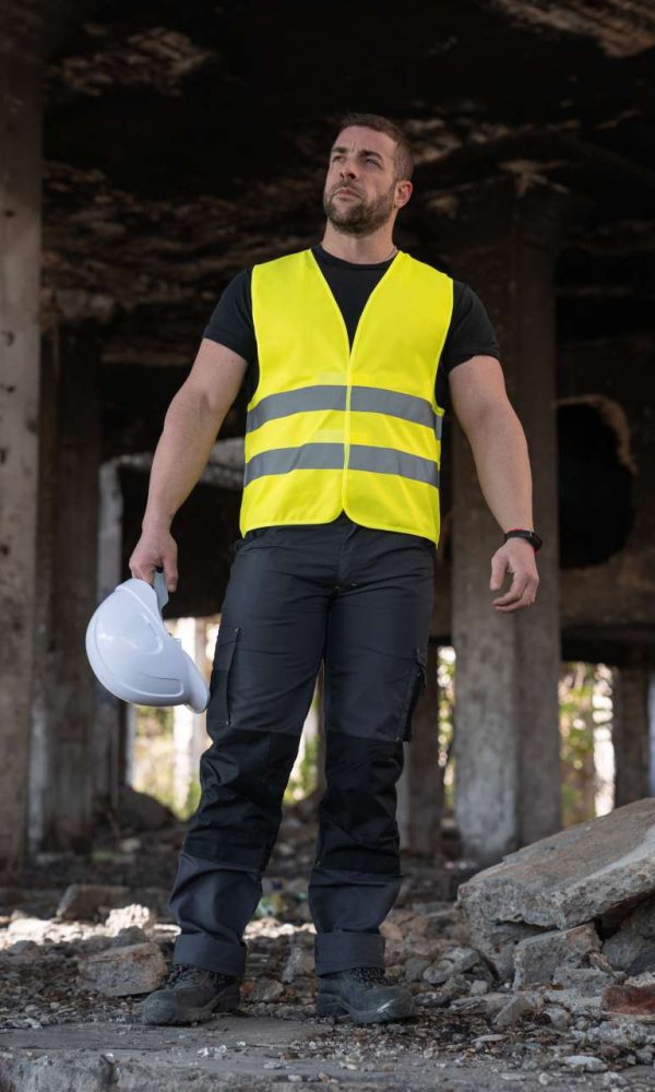 BASIC SAFETY VEST FOR PRINT "KARLSRUHE" - 2 VELCRO