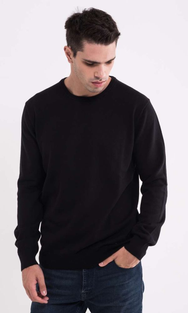 MEN’S CREW NECK FINE GAUGE COTTON PULLOVER