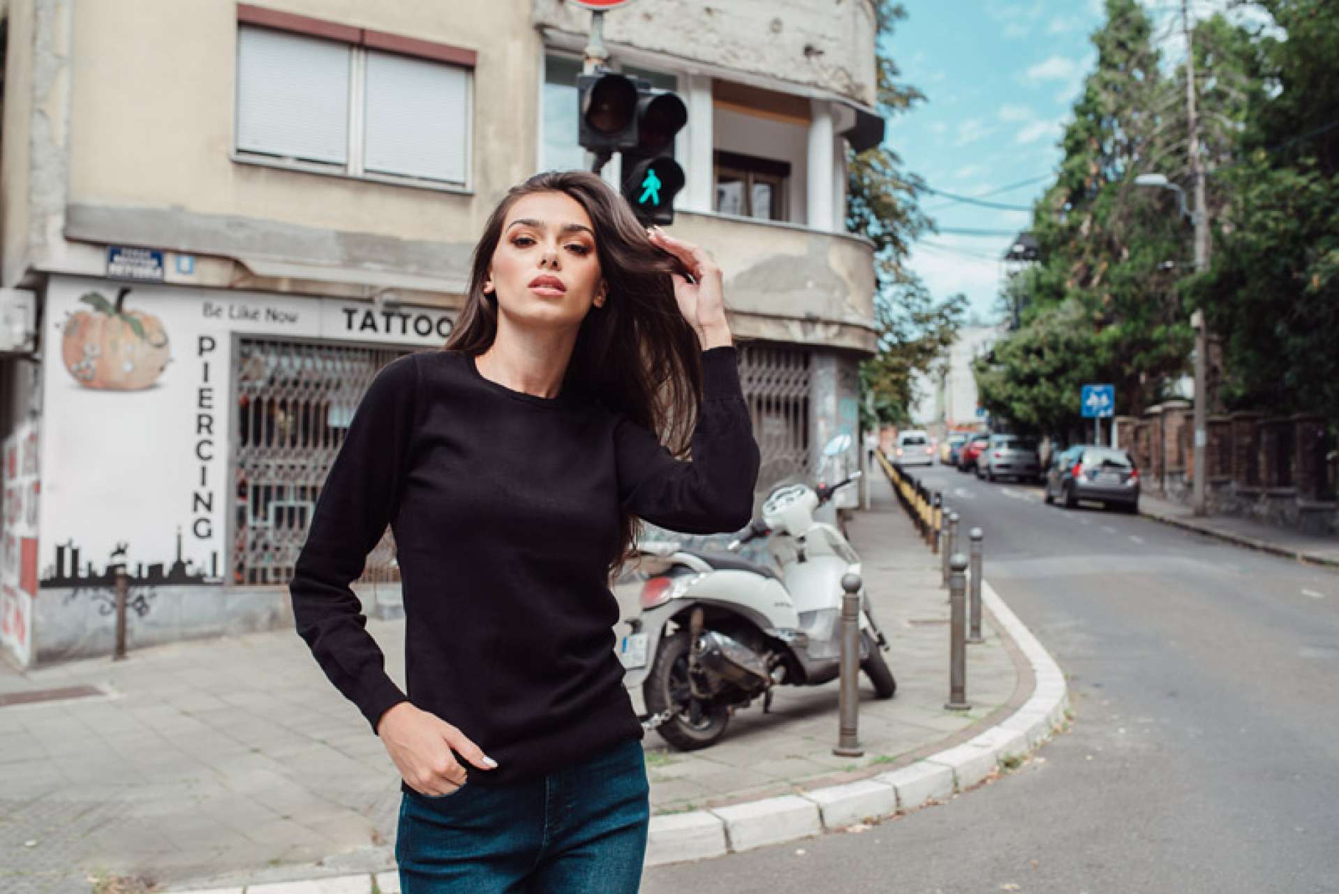 LADIES’ CREW NECK FINE GAUGE COTTON PULLOVER - Slika 2