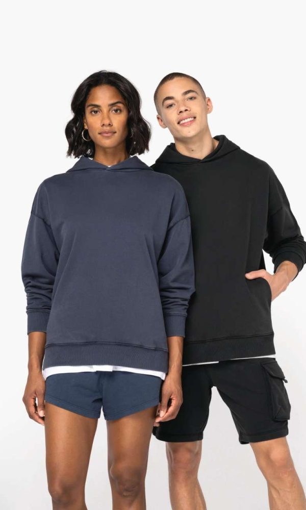 UNISEX WASHED EFFECT OVERSIZE HOODED SWEATSHIRT