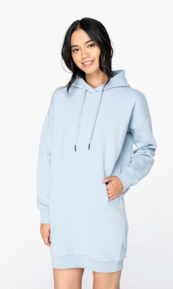 LADIES' ECO-FRIENDLY HOODED SWEATSHIRT DRESS