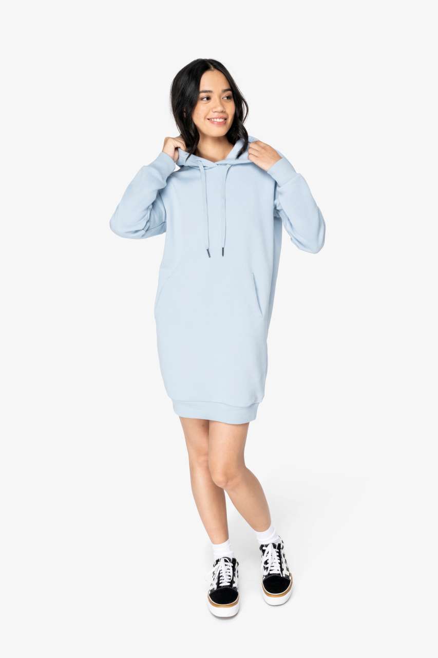 LADIES' ECO-FRIENDLY HOODED SWEATSHIRT DRESS - Slika 2