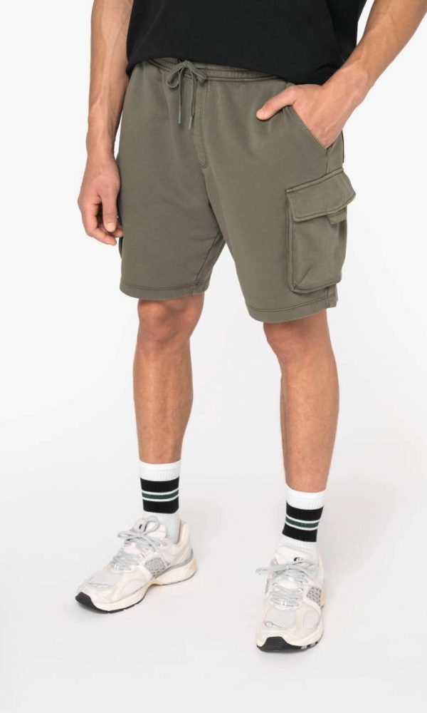 MEN’S FRENCH TERRY WASHED EFFECT CARGO SHORTS
