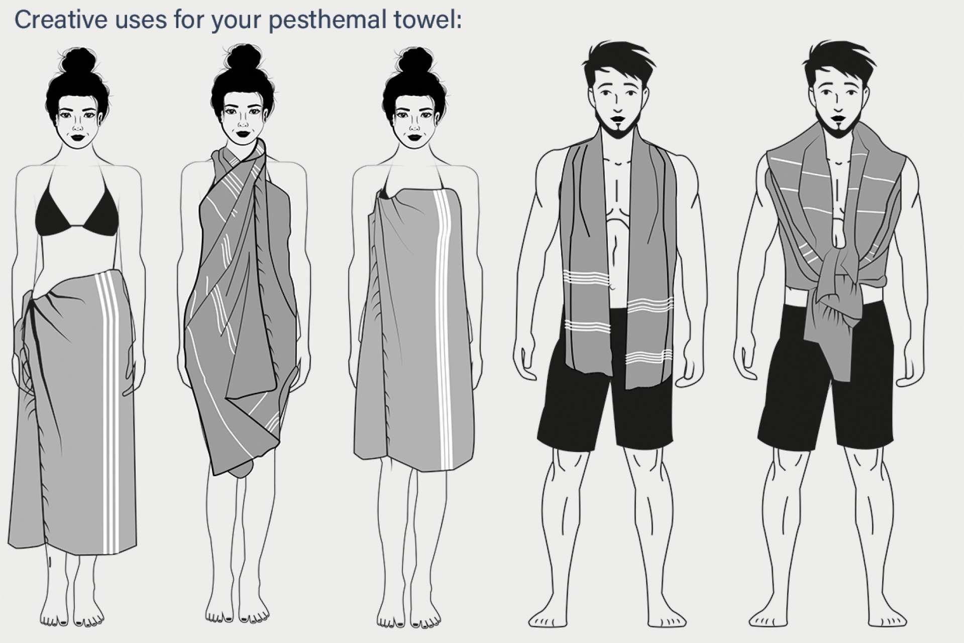 OLIMA STRIPED BEACH&SPA PESHTEMAL TOWEL - Slika 3