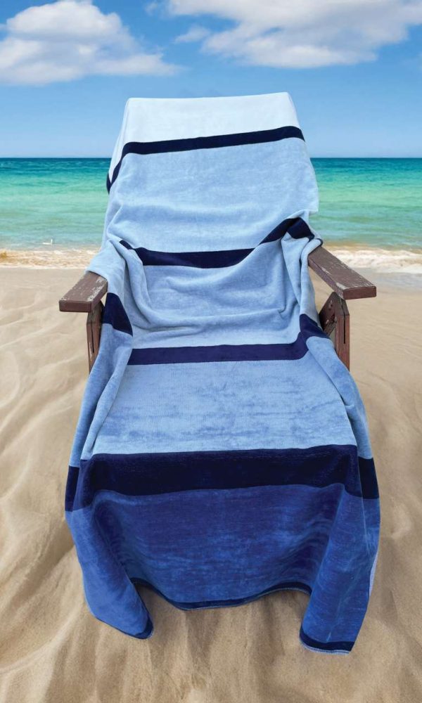 OLIMA „BLUE WAVE” BEACH VELOUR TOWEL