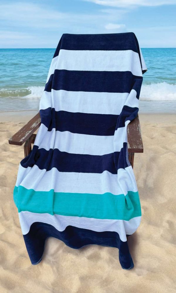 OLIMA „NAUTICAL STRIPE” BEACH VELOUR TOWEL