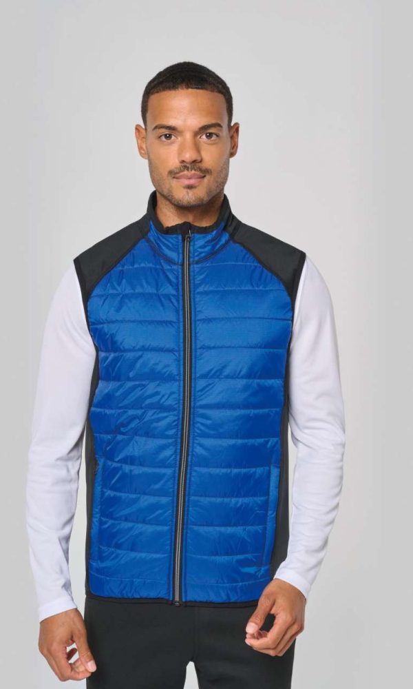 DUAL-FABRIC SLEEVELESS SPORTS JACKET