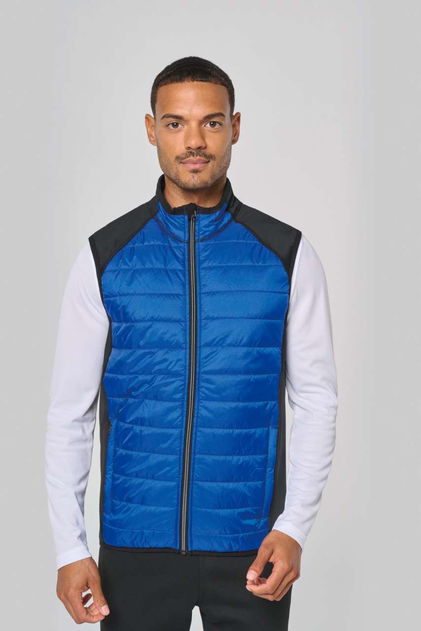 DUAL-FABRIC SLEEVELESS SPORTS JACKET