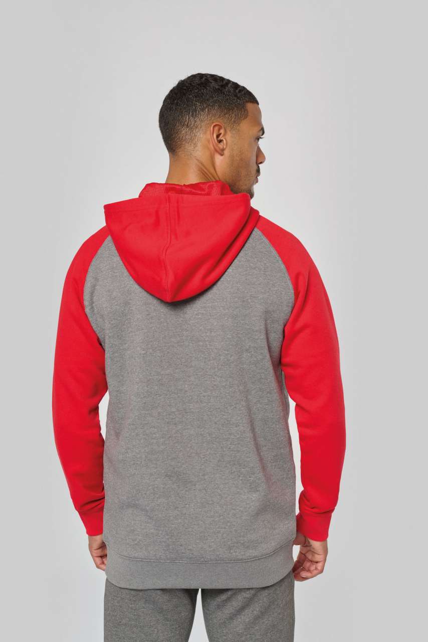 UNISEX TWO-TONE ZIPPED HOODED FLEECE JACKET - Slika 6