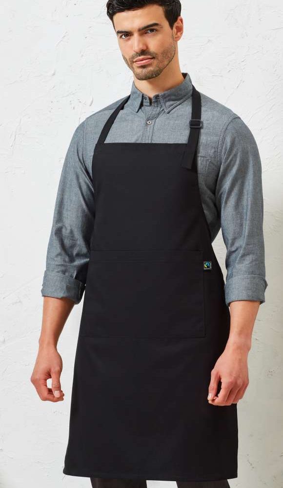 COTTON BIB APRON. FAIRTRADE & ORGANIC CERTIFIED