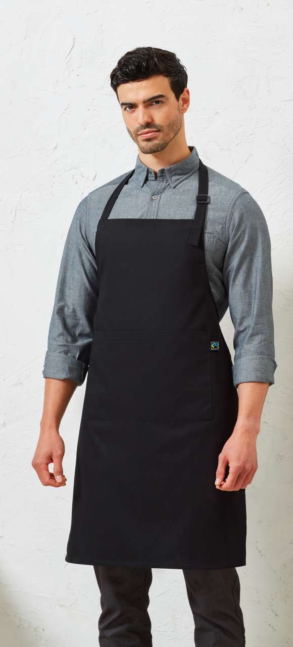 COTTON BIB APRON. FAIRTRADE & ORGANIC CERTIFIED