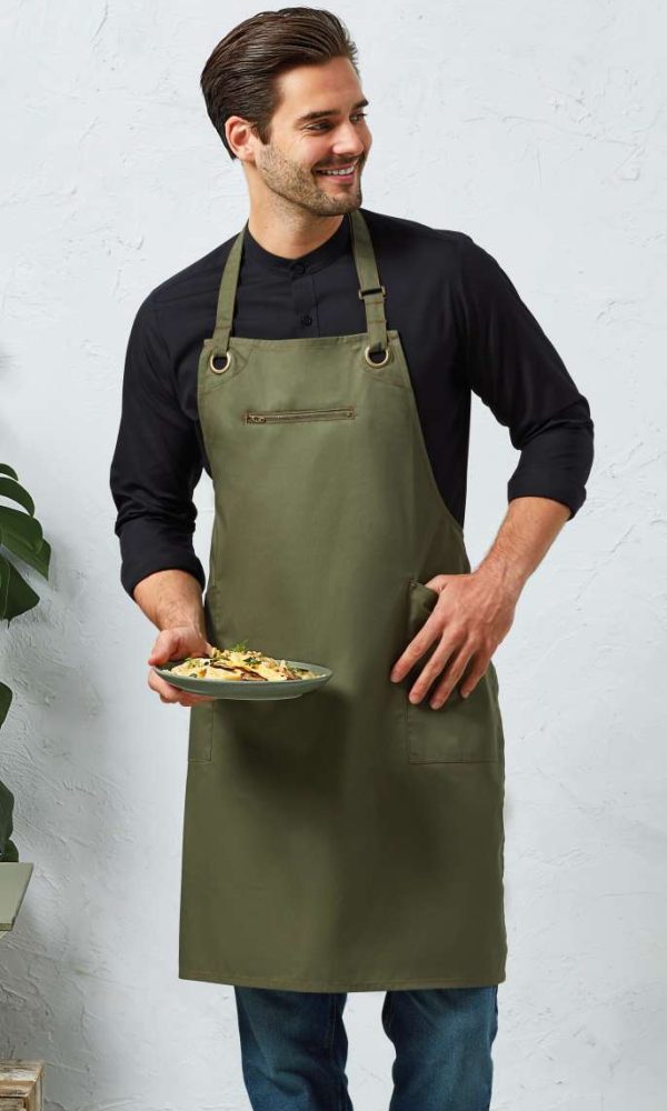 ‘BARLEY’ CONTRAST STITCH SUSTAINABLE BIB APRON