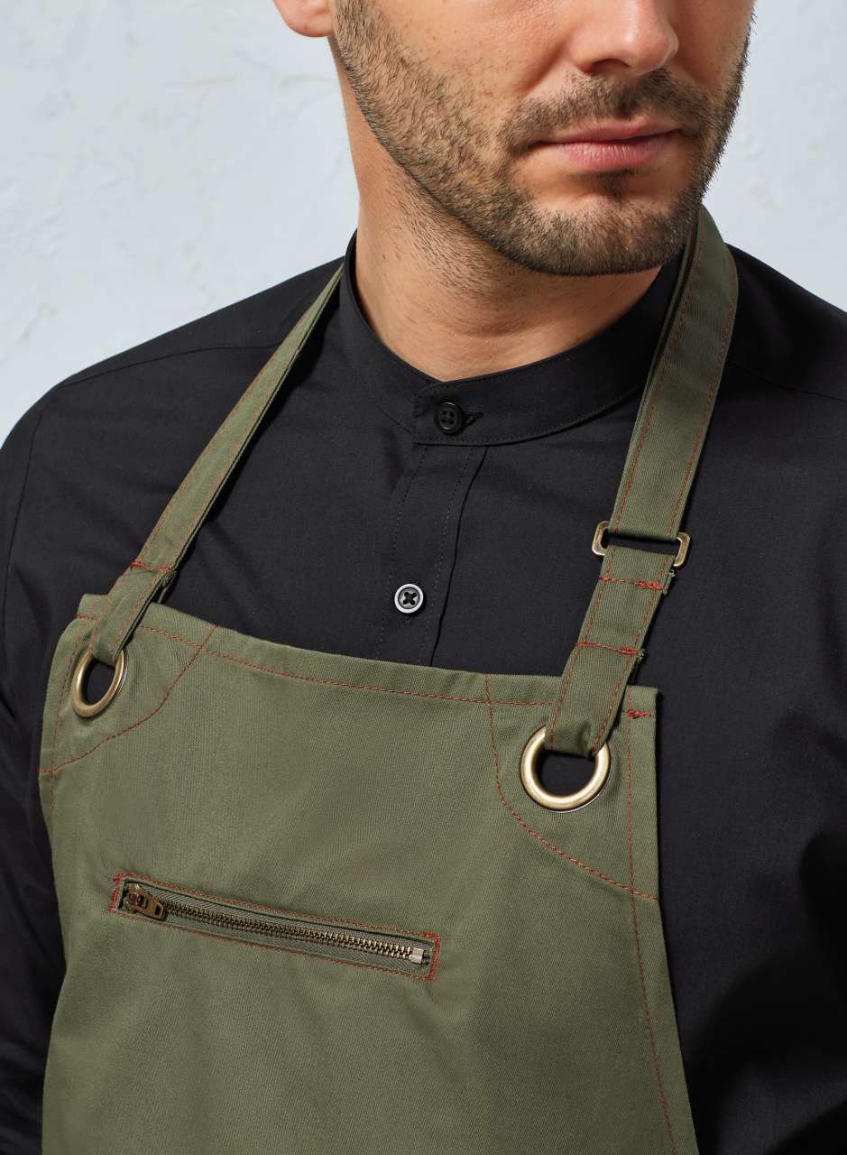 ‘BARLEY’ CONTRAST STITCH SUSTAINABLE BIB APRON - Slika 2