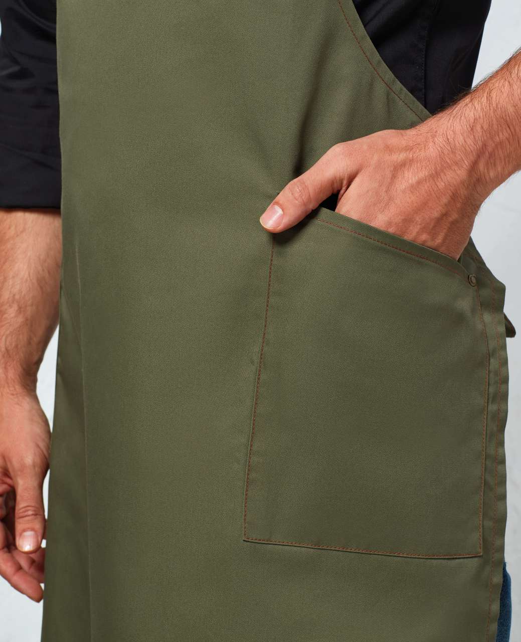‘BARLEY’ CONTRAST STITCH SUSTAINABLE BIB APRON - Slika 3