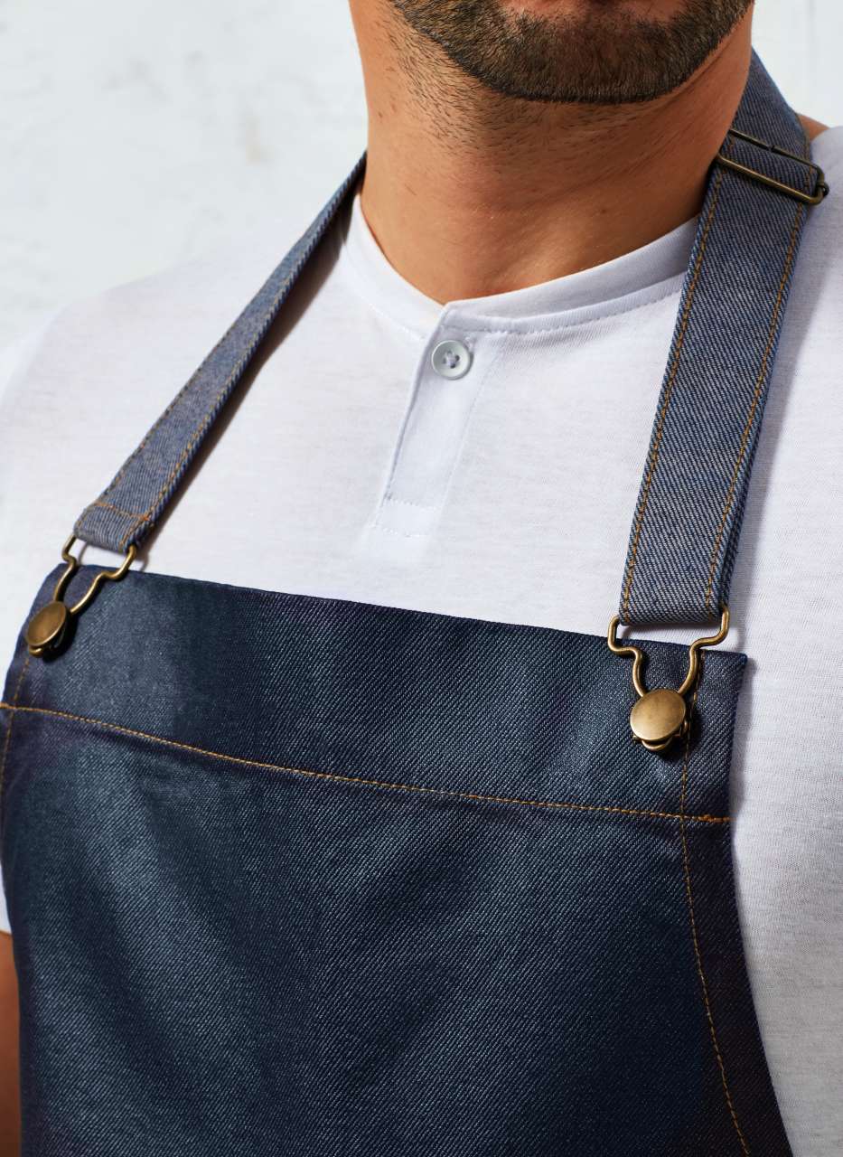 'DISTRICT' WAXED LOOK DENIM BIB APRON - Slika 4