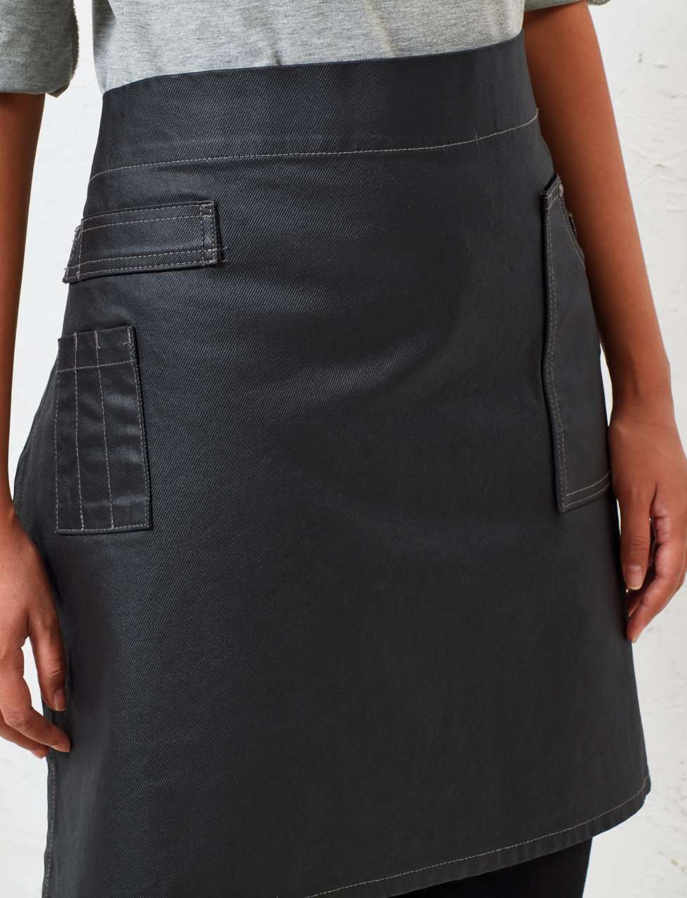 'DIVISION' WAXED LOOK DENIM WAIST APRON - Slika 7
