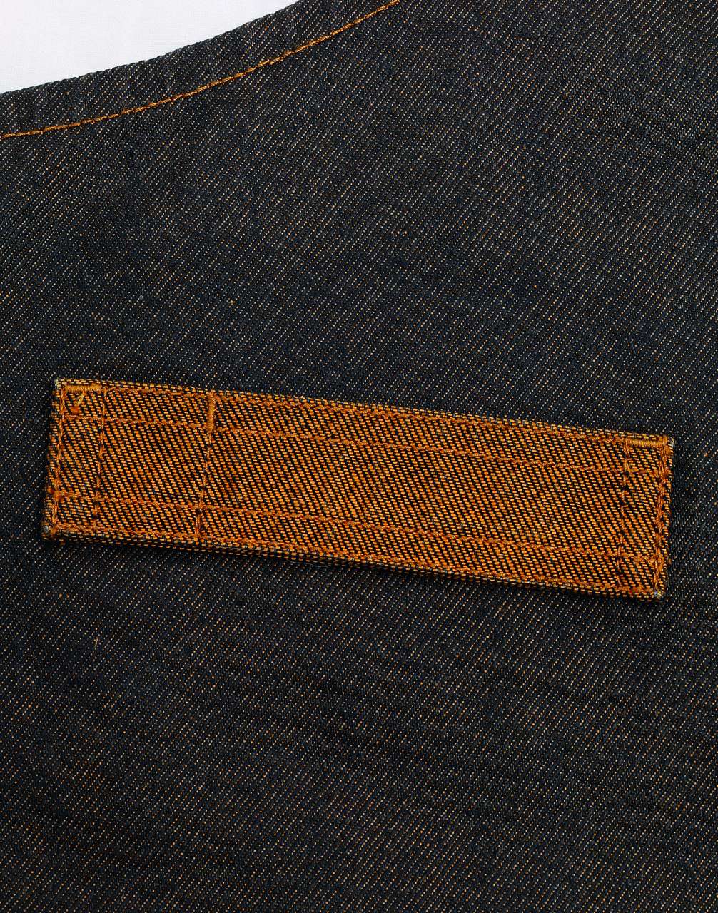 'DIVISION' WAXED LOOK DENIM BIB APRON WITH FAUX LEATHER - Slika 4