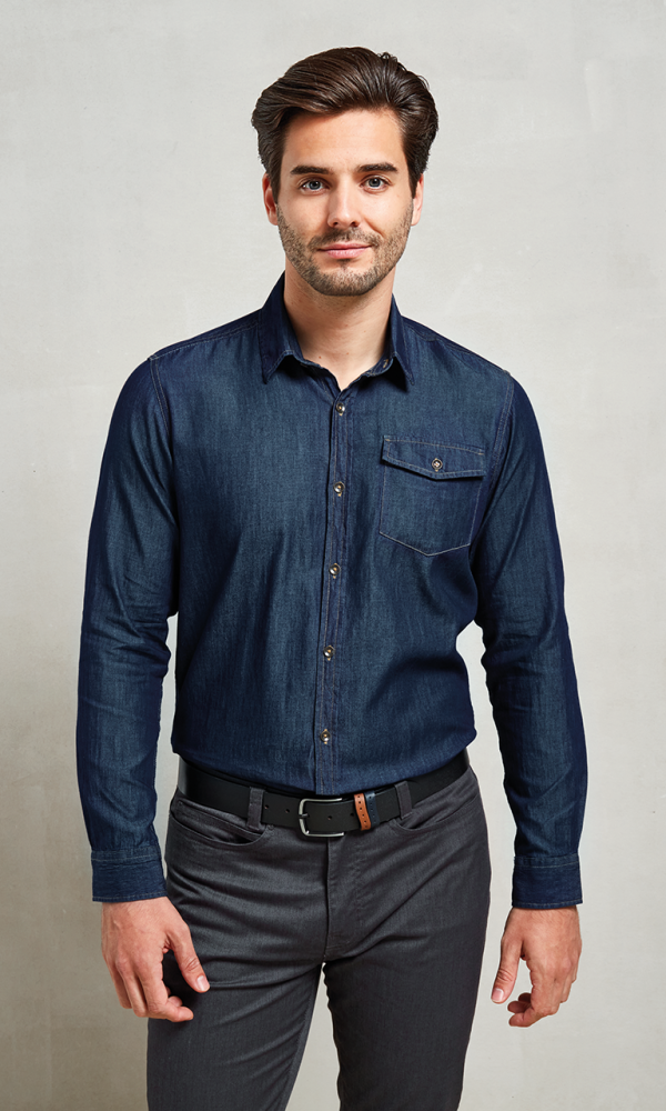 MEN’S JEANS STITCH DENIM SHIRT